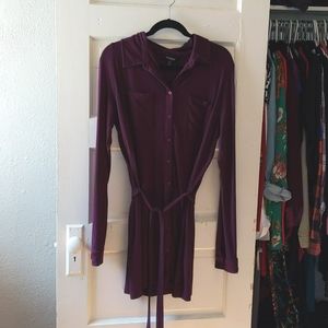 Long Tall Sally Purple Tie-Waist Tunic Large